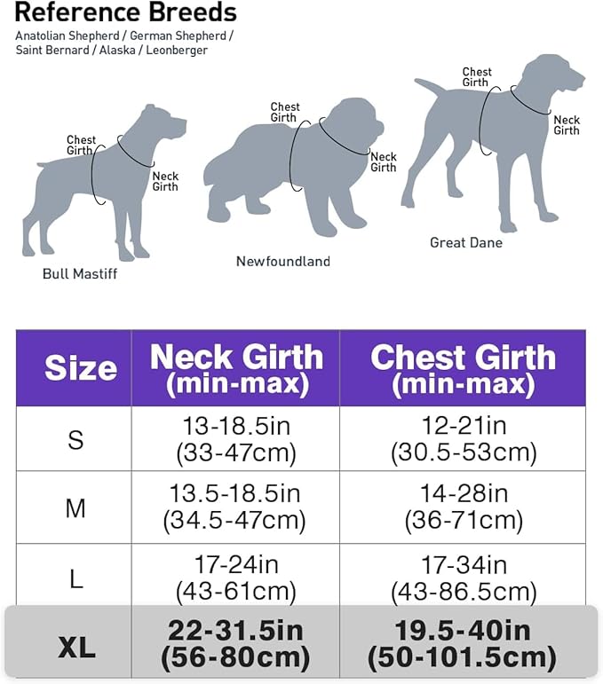 Joytale No Pull Dog Harness for Extra Large Dogs, Reflective Pet Vest with Front Clip, Adjustable Soft Padded Harnesses with Easy Control Handle for Training and Walking, Purple, XL