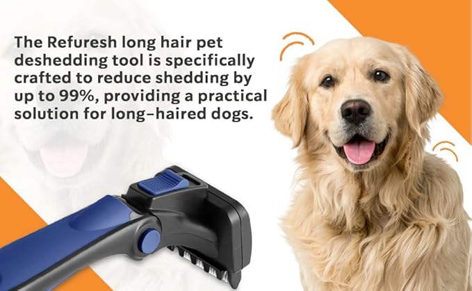 Deshedding Brush for Dogs & Cats - Small & Red, Long Hair Grooming Tool, Dog Deshedding Brush, Cat Deshedding Brush, Lightweight Deshedding Tool for Shedding Control. Pet Deshedder