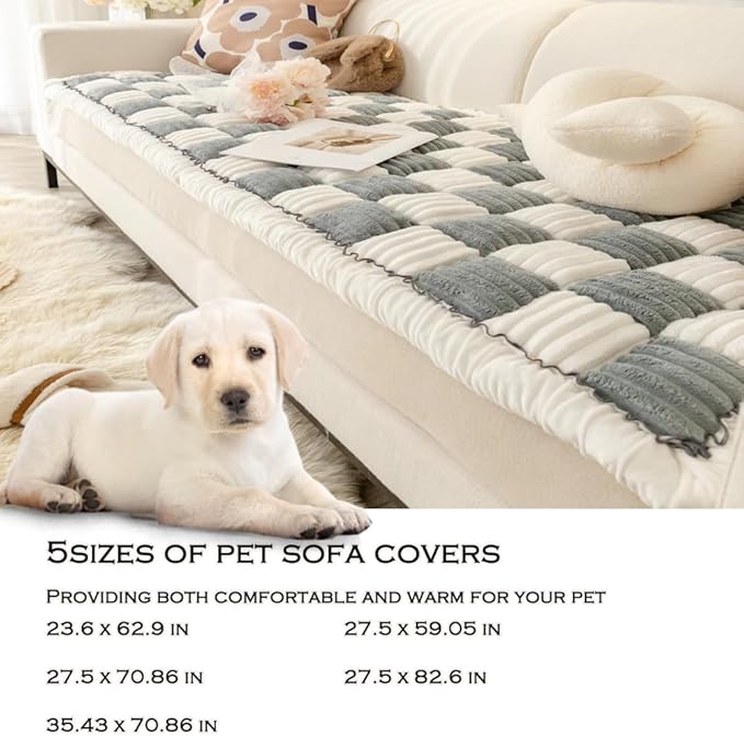 Dog Couch Cover Protector, Dog Couch Coves for Sofa, Couch Cushion for Dogs Washable, Pet Mat Bed Couch Covers for Large Dogs (27.5 x 59.05 inch, Blue - Gray)