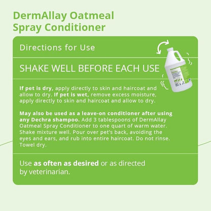 Oatmeal Spray Conditioner for Dogs, Cats and Horses, 1 Gallon