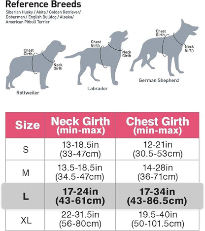 Joytale No Pull Dog Harness for Large Dogs, Reflective Pet Vest with Front Clip, Adjustable Soft Padded Harnesses with Easy Control Handle for Training and Walking, Pink, L