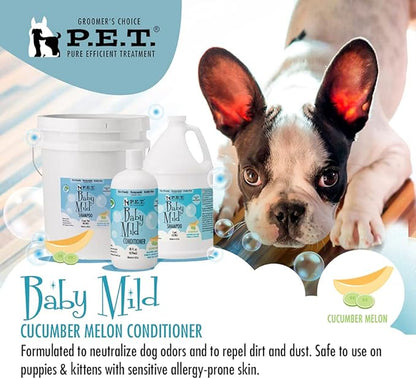 P.E.T. Pure Efficient Treatment Baby Mild - Cucumber Melon Conditioner for Puppies & Kittens - 16 Fl. Oz - Eco-Friendly, Paraben-Free