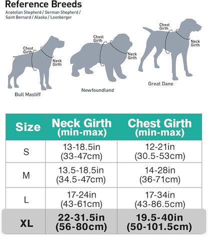 Joytale No Pull Dog Harness for Extra Large Dogs, Reflective Pet Vest with Front Clip, Adjustable Soft Padded Harnesses with Easy Control Handle for Training and Walking, Teal, XL