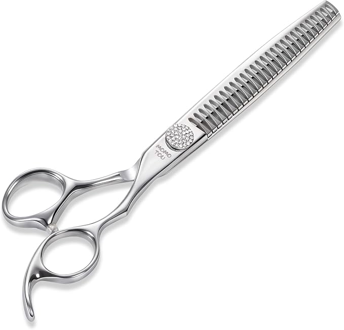 Professional Chunker Dog Grooming Scissors with Simulation Diamond 440C Stainless Steel Polished Pet Cat Trimming Texturizing Shears for Groomers and Home users 8''