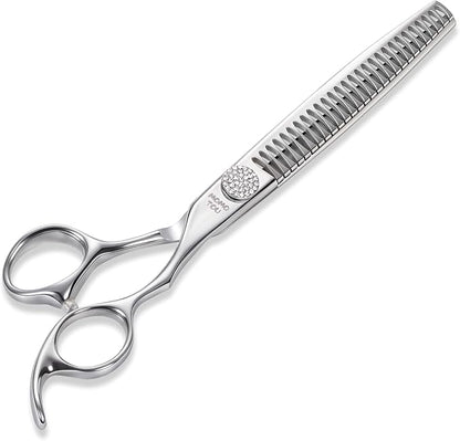 Professional Chunker Dog Grooming Scissors with Simulation Diamond 440C Stainless Steel Polished Pet Cat Trimming Texturizing Shears for Groomers and Home users 8''