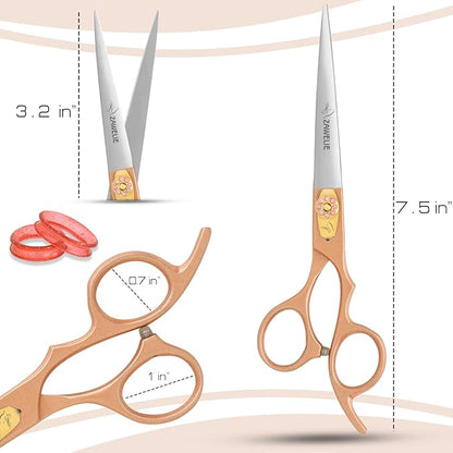 Straight Dog Grooming Scissor- 7.5” Scissor for dogs,Japanese Stainless Steel Ergonomic Pet Grooming Scissor, Heavy Duty Sharp and Comfortable Grooming Scissor for Dogs,Cats and Other Animals