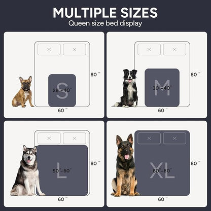 Waterproof Dog Blanket Bed Cover for Bed Couch Sofa, Liquid Pee Proof Pet Blanket Washable, Reversible Sherpa Fleece Blanket Furniture Protector for Medium Large Dogs Cats（Gray, 50"x 60"）