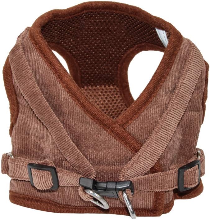 FEimaX Dog Harness and Leash Set, No Pull Reflective Adjustable Pet Harnesses for Puppy Kitten Soft Corduroy Chest Harness for Small Medium Dogs and Cats Easy Control Vest for Outdoor Walking