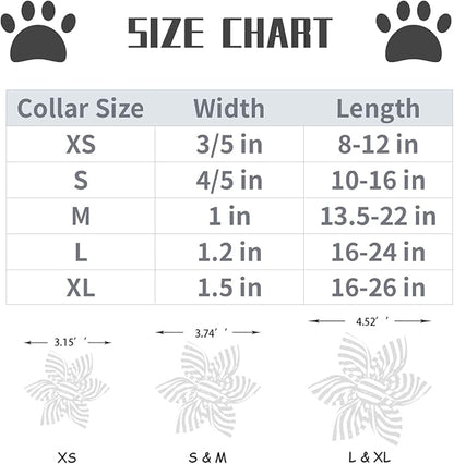 Lionet Paws Patriotic Female Dog Collar with Flower, 4th of July, Soft and Comfortable Adjustable American Flag Collar for Dogs, Medium, Neck 13.5-22 inches