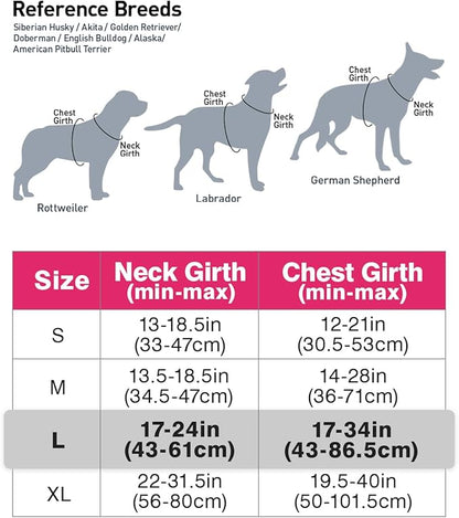 Joytale No Pull Dog Harness for Large Dogs, Reflective Pet Vest with Front Clip, Adjustable Soft Padded Harnesses with Easy Control Handle for Training and Walking, Hot Pink, L