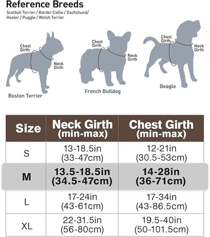 Joytale No Pull Dog Harness Medium Sized Dog, Reflective Pet Vest with Front Clip, Adjustable Soft Padded Harnesses with Easy Control Handle for Training and Walking, Brown, M