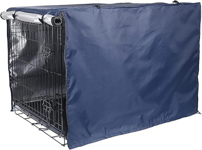 Medibot Dog Crate Cover 42 inch - Double Door, Dog Kennel Indoor, Waterproof Dog Kennel Cover with Air Vent Window, for Indoor/Outdoor Most Wire Dog Crate(Navy Blue)