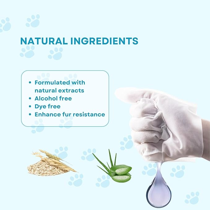 CINOKAI-Pet Cleaning Wipes - Cat Cleaning Wipes & Dog Grooming Gloves -Pet Glove Wipes for Dogs and Cats - Deodorizing Grooming Gloves (1Pack 6 PCS)