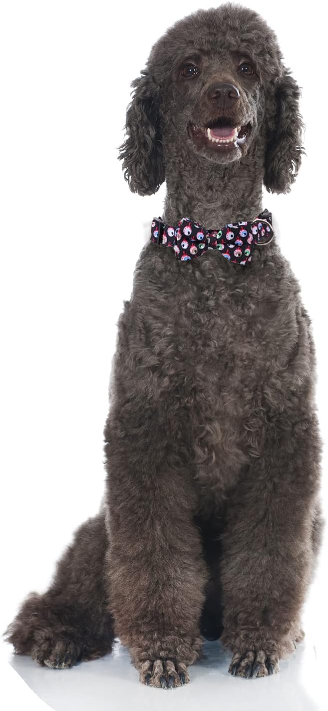 Halloween Dog Collar with Removable Cute Bow Tie Adjustable Pet Collars