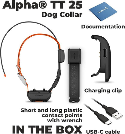 Wearable4U - Garmin Alpha TT 25 GPS Dog Tracking Collar with Leash and Whistle Bundle