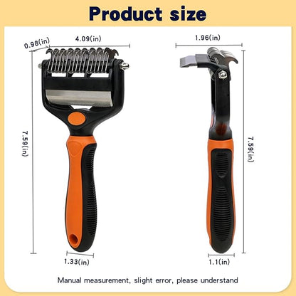 Pt brush for shedding，Dematting comb for Dogs, Cat deshedding Brush, Dog Grooming Rakes for long haired Dogs-Double Sided Shedding,Pet undercoat brushes Reduce Shedding by 95% (Green)