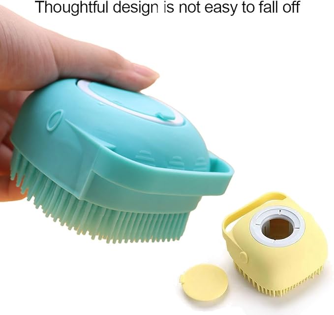 Pets Bath Brush | Scrubber for Bath | Dog Shampoo Brush | Dog Washing/Shower Brush, Suitable for Short/Long Haired Dogs, (Blue Yellow)