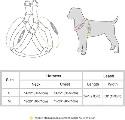 Beirui Soft Medium Dog Harness and Leash Set-Adjustable Step in Dog Harness for Medium Dogs-Easy Walk Dog Harness Medium Sized Dog-Warm No Pull Dog Harness and Leash Used in Autumn Winter(Blue,M)