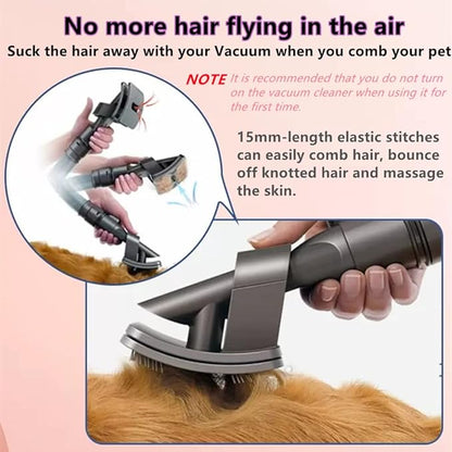 Dog Cat Short Hair Groom Brush Tool Attachment Kit Compatible with Dyson V7（SV11）、V8（SV10）、V10（SV12）、V11（SV14) 、V15, Hair Removal Brush, Extension Hose, Switch Trigger Lock