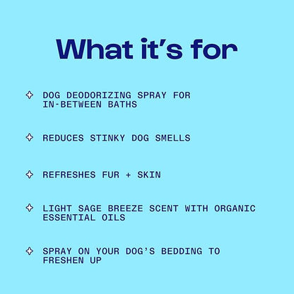 Dirty Dog Beauty Club - Humpday Spray for Dogs & Puppies - Odor Eliminating Mist with Organic Essential Oils - Balances Skin & Fur Freshness - 100 ml (3.4 oz), Sage Breeze Scent