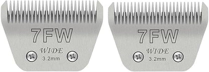 Wide Blades for Dog Grooming Blades Compatible with Andis,Oster A5,Wahl km10 Dog Clippers Stainless Steel Blades Blades for Animal Dog,Cat,Horse, (#7FW(3.2mm)/2PCS)