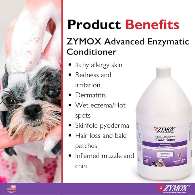 ZYMOX Advanced Enzymatic Leave-On Conditioner, 1 gal. – for Pets & Animals of All Ages: Conditions, Detangles, Soothes, & Moisturizers Skin & Coat