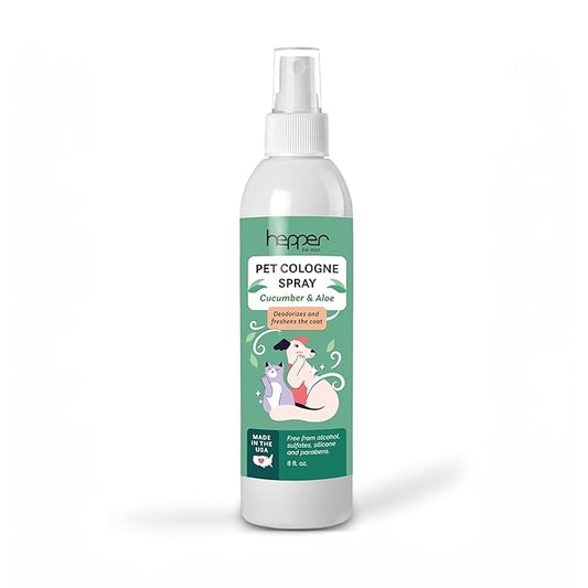 Hepper Pet Cologne Spray - Long-Lasting Dog/Cat Cologne & Perfume Spray for Pups/Kittens - Grooming Elegance & Enduring Fragrance! Aloe and Cucumber Fresh Scent