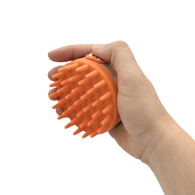 Dog Bath Brush | Dog Shampoo Brush | Dog Scrubber for Bath | Dog Washing Brush with Handle | Pets Deshedding & Massaging for Long & Short Haired Dogs and Cats