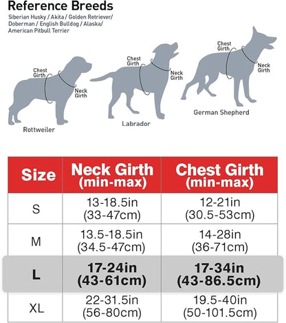 Joytale No Pull Dog Harness for Large Dogs, Reflective Pet Vest with 2 Leash Clips, Adjustable Soft Padded Harnesses with Easy Control Handle for Training and Walking, Red, L