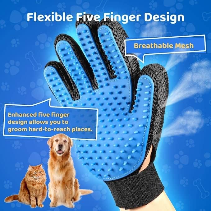 Dog Bath Brush Pro - Sprayer & Scrubber Tool in One Indoor/Outdoor Bathing Supplies Pet Grooming for Dogs or Cats with Long Short Hair Wash Hose Shower Attachment, Blue, 320oz, 0.8 pounds