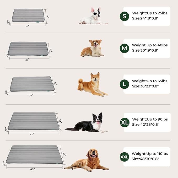 BALANCE Dog Crate Pad, Dog Foam Crate Mat Kennel Pad, Washable Pet Bed Flat Dog Cage Mat for XX-Large Dogs