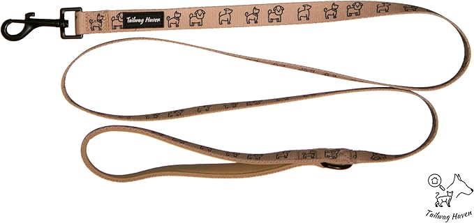 Dog Harness and Leash Set, No Pull Adjustable Soft Padded Vest, No Choke (Medium, Beige Dog Pattern)