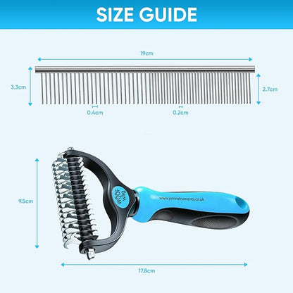 YNR Pet Cat Dog Horses Hair Fur Shedding Trimmer Grooming Dematting Rake Deshedding Comb Brush Tool Kit