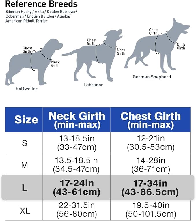 Joytale No Pull Dog Harness for Large Dogs, Reflective Pet Vest with Front Clip, Adjustable Soft Padded Harnesses with Easy Control Handle for Training and Walking, Navy Blue, L