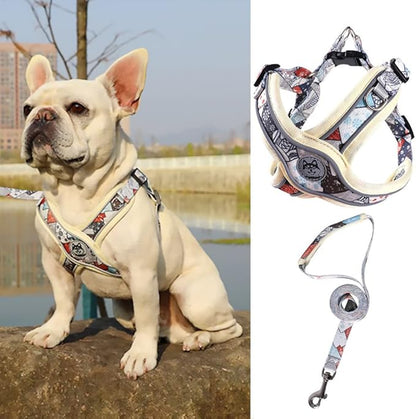 PT-010 Pet Dog Puppy No-Pull Harness Walking Training Harness with Leash Reflective Vest (Beige, Large)