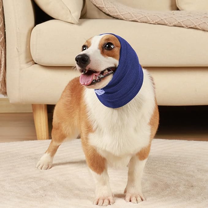 Quiet Ears for Dogs with Dual Sides Dog Brush and Dog Comb, Dogs No Flap Ear Wraps for Anxiety Relief, Calming, with Professinal Grooming Brush