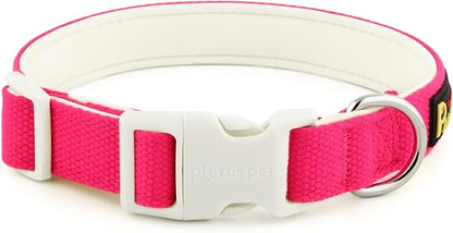 Plutus Pet Cotton Dog Collar, Heavy Duty Collar with Soft Padding, Adjustable and Comfortable for Small Medium and Large Dogs, Hot Pink, XS
