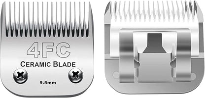 Audoc 4FC Blade Detachable Pet Clipper Replacement Blades, Ceramic and Stainless Steel, Compatible with Andis, Oster, and Wahl Clippers