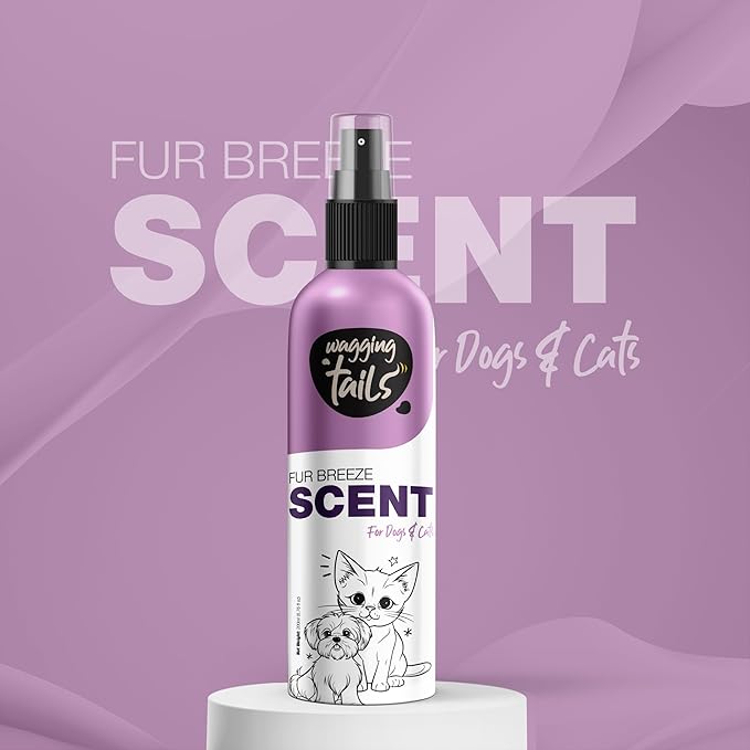 Wagging Tails 5-in-1 Fur Breeze Scent, 6.7 fl oz for Dogs & Cats | Alcohol-Free Pet Freshener | Long-Lasting Freshness & Odor Eliminator | Gentle Formulation for All Pets, Ensuring Daily Freshness