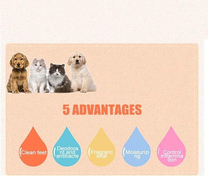 Pet Foot No Wash Foam dog cleaner Dog Foot Cleaning Foam Cleaner Waterless Pet Claw Care Foam cleaner with Silicone Brush Scrubber Foot Care Supplies for Dogs Cats General Claw Care