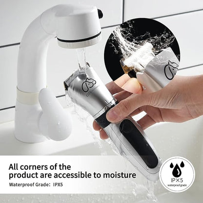 GTS Pet Clippers Professional Dog Grooming kit Adjustable Low Noise High Power Rechargeable Cordless Pet Grooming Tools, Hair Trimmers for Dogs and Cats, Washable（IPX5, with LED Display.