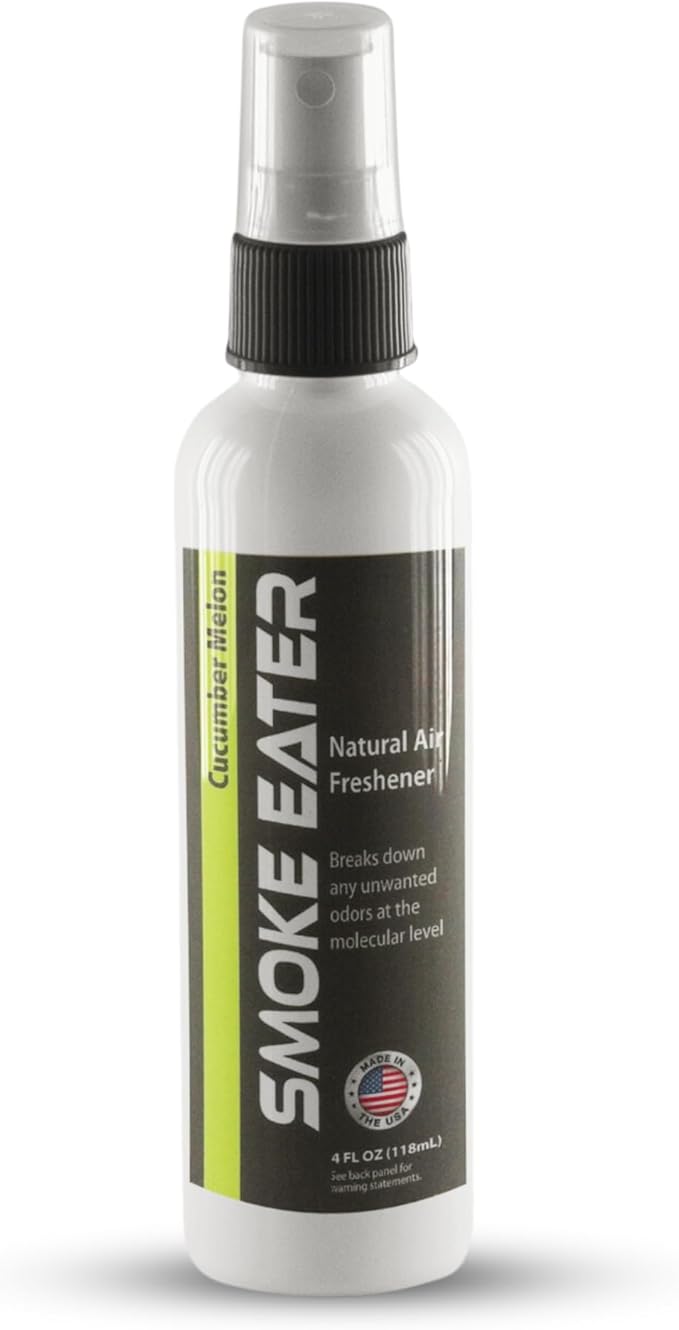 Smoke Eater All Purpose Odor Eliminator - Breaks Down Foul Scents at the Molecular Level - Smoke, Food, Pet and Stale Odor - Ideal For The Home, Apartment Cars, Boats - 4 oz Travel Bottle (Cucumber