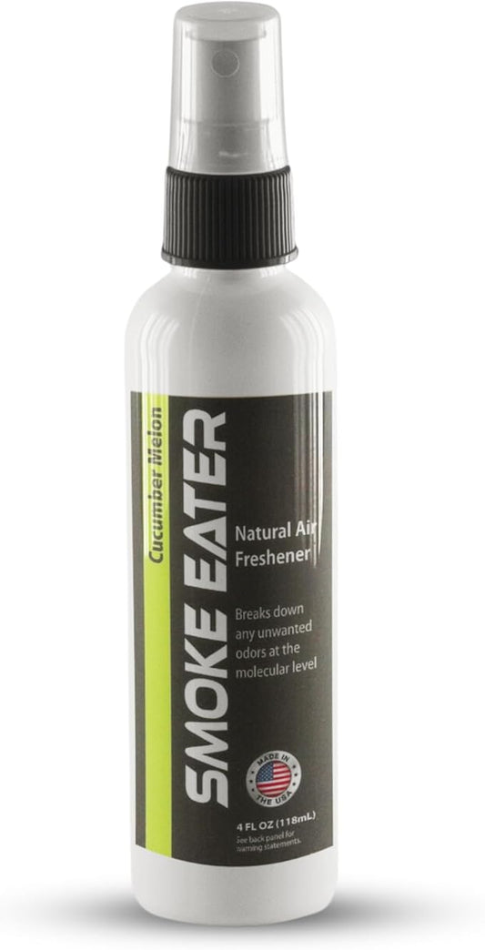 Smoke Eater All Purpose Odor Eliminator - Breaks Down Foul Scents at the Molecular Level - Smoke, Food, Pet and Stale Odor - Ideal For The Home, Apartment Cars, Boats - 4 oz Travel Bottle (Cucumber