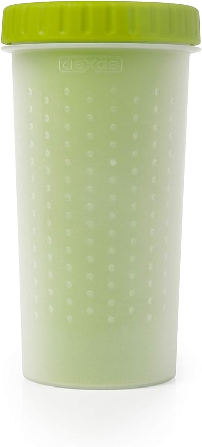 Dexas MudBuster Portable Pet Cleaning Kit with Dog Paw Washer, Pet Bathing Brush, Microfiber Towel, Large, Green
