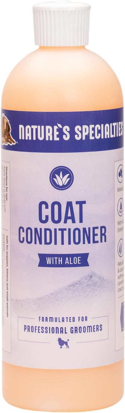 Nature's Specialties Mixing Bottle and Dog Shampoo Concentrate Bundle, Easy to Read Measurements Mixing Bottle 32 oz, Dog Coat Conditioner Concentrate with Aloe 16 oz