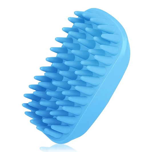 Dog Bath Brush, Pet Silicone Shampoo Brush, Rubber Shower Wash Curry Brush, Soft Shedding Bathing Brush Removes Loose & Shed Fur, for Short Long Haired Dogs Cats Massage Comb