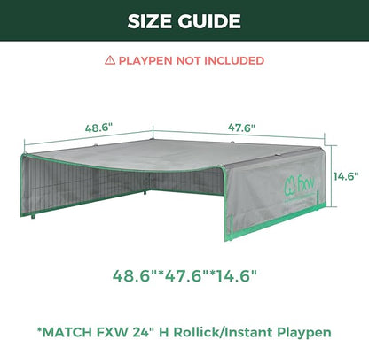 FXW Sun Shade Specialized for FXW Dog Playpen (Not Suitable for Other Brands), Fits for 24" H Rollick/Instant Dog Playpen│Patent Pending (Playpen not Included)