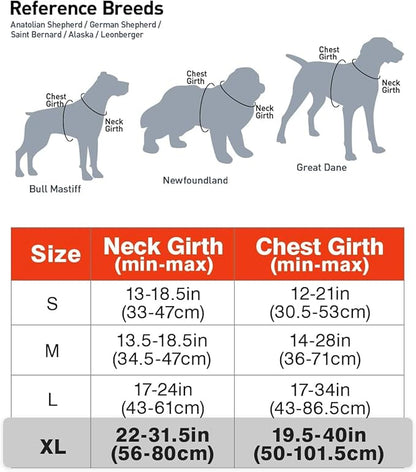 Joytale No Pull Dog Harness for Extra Large Dogs, Reflective Pet Vest with Front Clip, Adjustable Soft Padded Harnesses with Easy Control Handle for Training and Walking, Orange, XL