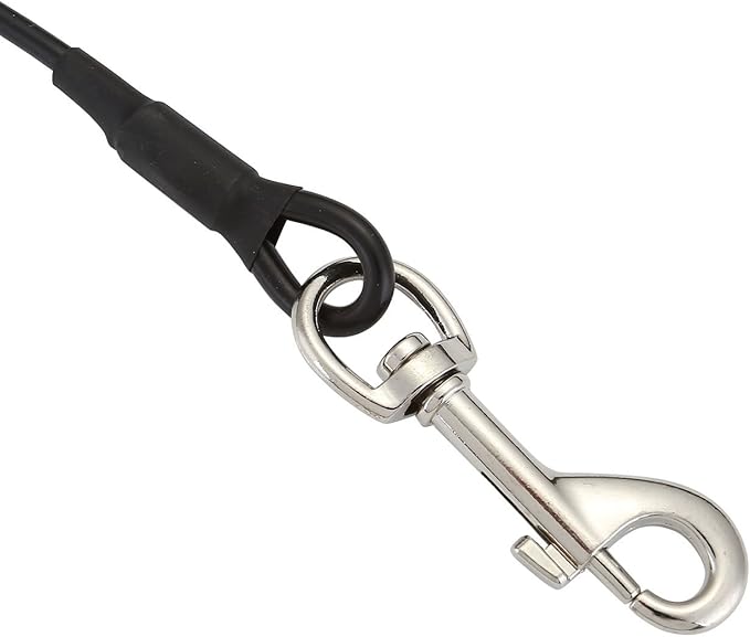 No-Chew Dog Seat Belt, Stainless Steel Cable Pet Car Seatbelt Safety Restraint Tether Puppy Vehicle Seat Belt with Buckle Latch(16 inch)