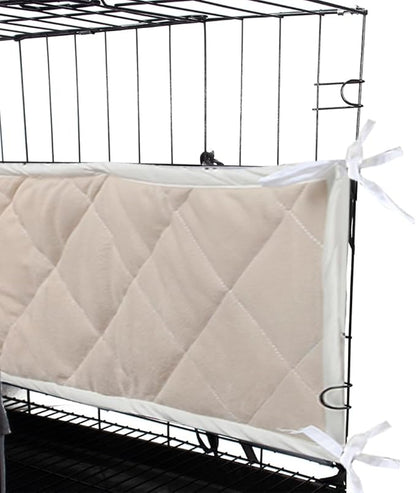Dog Crate Bumpers With Ties - Apricot Training Pads, Safe and Comfortable Crate, Tail Protector (Bumper Only, Crate Not Included) 42"X28"X10"